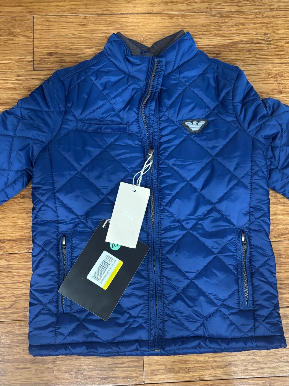 Armani Junior Quilted Royal Blue Puffer Jacket